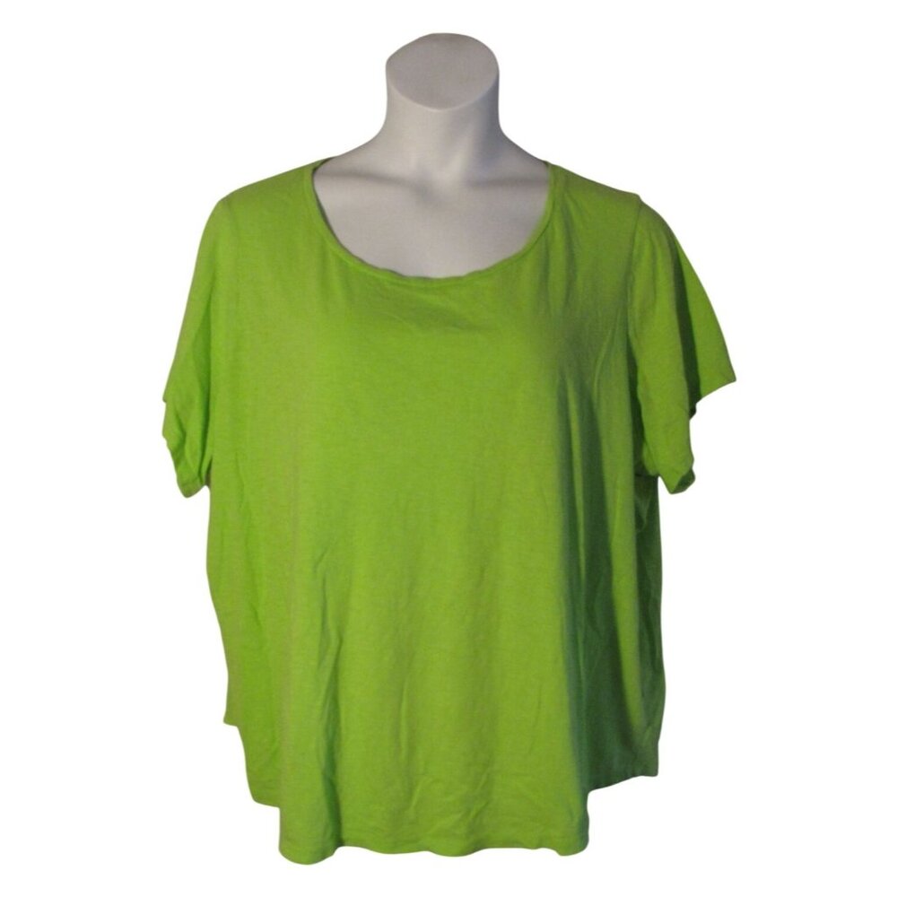 Crown & Ivy 3X Bright Green Authentic Tee Knit Shirt Top